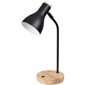 Stolná lampička Rabalux Ferb 74002 čierna/drevená

