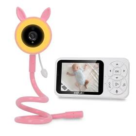 Detská elektronická pestúnka Evolveo Baby Monitor N35 (CAM-35P) biela/ružová


