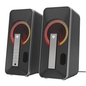 Reproduktory Genesis HELIUM 100 RGB 2.0 čierne/strieborné

