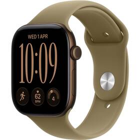 Inteligentné hodinky Apple GPS + Cellular 46 mm tmavě bronzový hliník, olivový sportovní řemínek - M/L 

