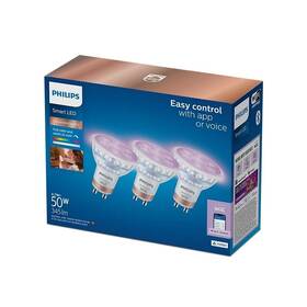 Inteligentná žiarovka Philips Smart LED Smart LED 4,7W, GU10, RGB, 3ks 

