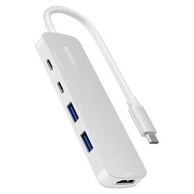 USB Hub Epico UltraHub 5in1 Slim Alu EH15 USB-C strieborný

