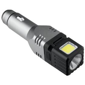Adaptér do auta Dpm 1x USB-A/1x USB-C s XPG/COB baterkou strieborný

