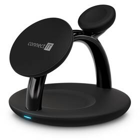 Bezdrôtová nabíjačka Connect IT MultiCharge 3v1 MagSafe čierna

