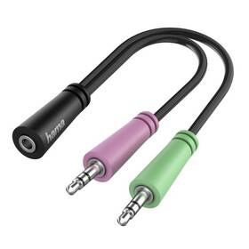 Redukcia Hama Jack 3,5mm / 2x Jack 3,5mm čierna farba
