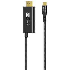 Kábel ERPOWER Displayporter HDMI/USB-C, 4K/60Hz, 2m čierny

