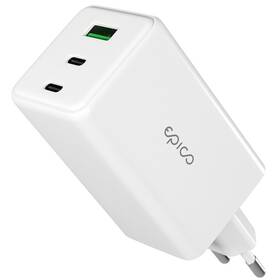 Nabíjačka do siete Epico UltraBoost GaN 100W 2xUSB-C/1xUSB-A biela


