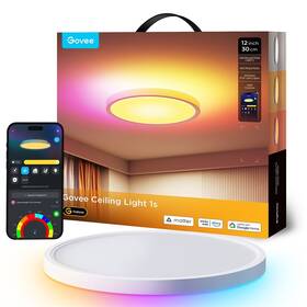 LED stropné svietidlo Govee Ceiling Light RGBICWW Smart, 2400lm, 30cm, Matter biele

