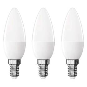 LED žiarovka EMOS Classic sviečka, 4,2 W, 470lm, E14, teplá biela, 3 ks 

