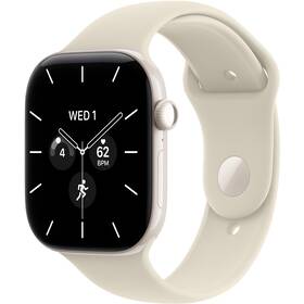 Inteligentné hodinky Apple GPS + Cellular 46 mm perlově bílá keramika, pískový sportovní řemínek - M/L 

