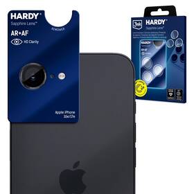Ochranné sklo šošovky fotoaparátu 3mk HARDY Sapphire Lens safírové na Apple iPhone 16E/17E čierne

