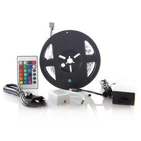LED pásik Solight RGB, 3m, sada s 12V adaptérom a diaľk. ovládačom, 7,2W/m, IP20 
