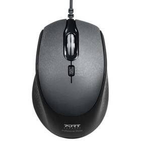 Myš PORT CONNECT Silent USB-A/USB-C čierna

