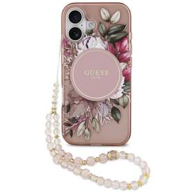 Kryt na mobil Guess IML Flowers Strap MagSafe na Apple iPhone 17 ružový

