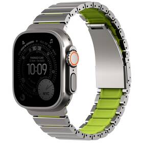 Remienok Uniq Strova Flex na Apple Watch 49/46/45/44 mm strieborný/zelený

