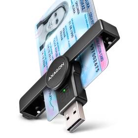 Čítačka eObčianok Axagon USB-A PocketReader čierna farba
