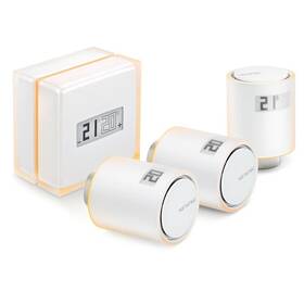 Termostat Netatmo Smart Thermostat + 3 hlavice Smart Radiator Valves biely

