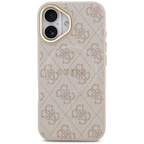 Kryt na mobil Guess PU Leather 4G Gold Frame MagSafe na Apple iPhone 17 ružový

