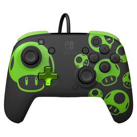 Gamepad PDP Rematch Glow Wired 1UP Mushroom - Nintendo Switch čierny

