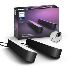 Stolové svietidlo Philips Play White and Color Ambiance Double Pack čierne

