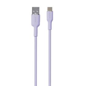 Kábel Puro Soft USB-C/USB-A 60 W, 1,5 m fialový

