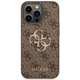 Kryt na mobil Guess 4G Metal Logo na Apple iPhone 14 Pro hnedý

