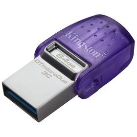 USB flashdisk Kingston DataTraveler microDuo 3C 64GB fialový

