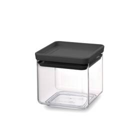 Dóza na potraviny Brabantia Square 0,7 l, dark grey čierna/priehľadná

