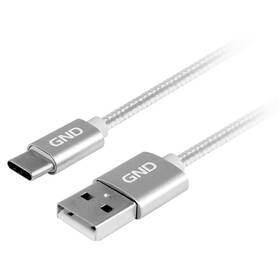 Kábel GND USB / USB-C, 1m, opletený Titanium

