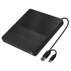 Externá DVD napaľovačka Connect IT 3v1 SlimDrive USB-C/A čierna

