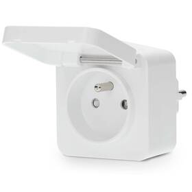 Inteligentná zásuvka Nedis SmartLife, merač spotreby, diaľkovo ovládateľná, Wi-Fi, IP44, 3680 W biela


