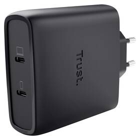 Nabíjačka do siete Trust MAXO 100W 2-Port GaN, USB-C čierny

