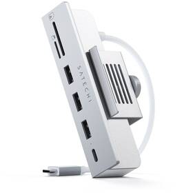 USB Hub Satechi USB-C Clamp Hub iMac 24inch (2021) (1x USB-C, 3x USB-A 3.0, Micro/SD) strieborný


