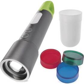 Lampáš EMOS LED nabíjateľná kovová 600 lm, 1200 mAh sivá/zelená

