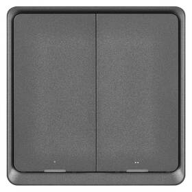 Vypínač EMOS GoSmart IP-2002ZB, ZigBee 3.0, 2-tlačidlový sivý


