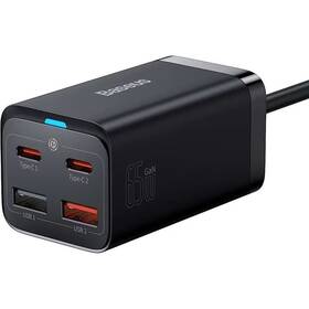 Nabíjačka do siete Baseus GaN3 Pro 65W, 2xUSB, 2xUSB-C čierna

