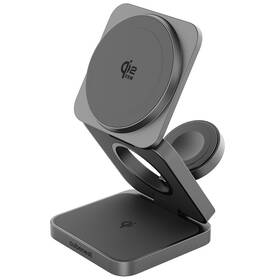 Bezdrôtová nabíjačka Cubenest SQ312S Pro 3v1, Qi2.2 pre Samsung sivá

