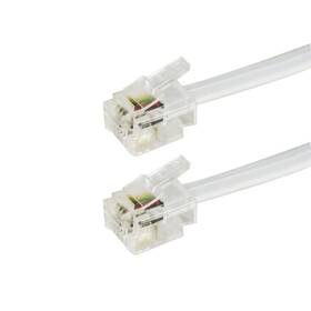 Kábel GoGEN telefónne (RJ11), 2m biely

