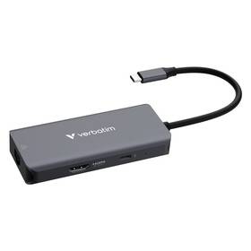 USB Hub Verbatim USB-C Essentials Multiport Hub 6 port - 3x USB 3.2 GEN 1 / HDMI /  USB-C PD / RJ-45 sivý


