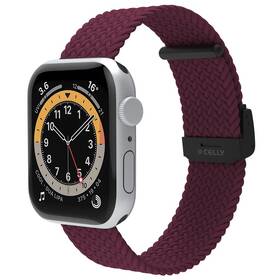 Remienok Celly opletený na Apple Watch 42/44/45 mm červený

