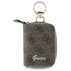 Kľúčenka Guess PU 4G Script Logo hnedá

