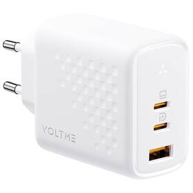 Nabíjačka do siete Voltme Revo 65 2xUSB-C, 1xUSB-A 65W biela

