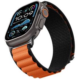 Remienok Spigen Fabric na Apple Watch 49/46/45/44mm čierny/oranžový

