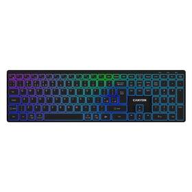Klávesnica Canyon HKB-W11 RGB Dual Mode CZ čierna

