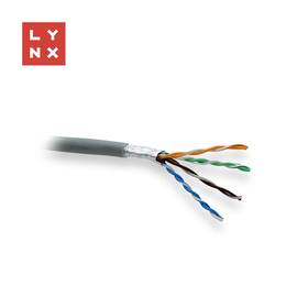 Kábel Lynx FTP Cat5e, LSZH, 0,5mm, celoměděný, vnitřní, box 305m sivý

