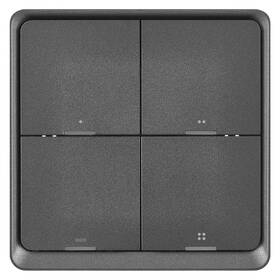 Vypínač EMOS GoSmart IP-2004ZB, ZigBee 3.0, 4-tlačidlový sivý

