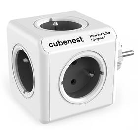 Rozbočovacia zásuvka Cubenest Powercube Original, 5x zásuvka sivá/biela

