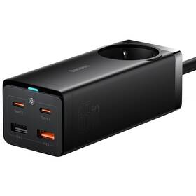 Nabíjačka do siete Baseus GaN3 Pro, 2x USB-C, 2x USB-A + AC 65W čierna

