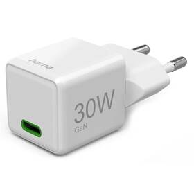 Nabíjačka do siete Hama Super-Mini USB-C PD/QC 30 W biela

