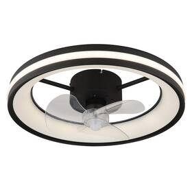LED stropné svietidlo GLOBO GATIAN 03651, s ventilátorom čierne

